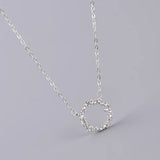 925 Sterling Silver Crystal Round Necklace Pendant for Women