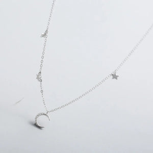 925 Silver Crystal Star Necklaces Pendant for Women