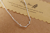 925 Sterling Silver Crystal Antlers Pendant Necklace