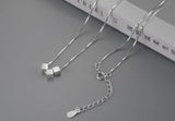 925 Sterling Silver Three squares Necklaces Pendant for Women