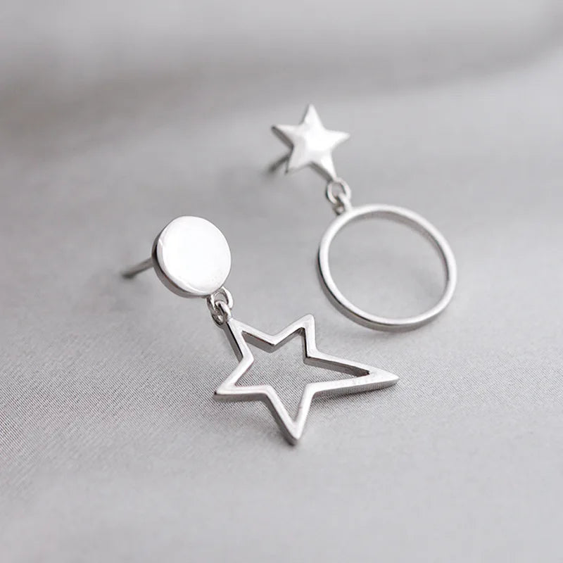 925 Silver Star Earrings for Women Girls Gift