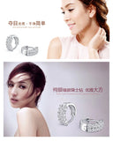 Double Row Zircon 925 Silver Stud Earrings Anti-Allergic Women