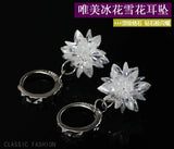 Ice Flower Zircon 925 Sterling Silver Stud Earrings