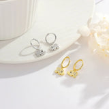 925 Sterling Silver Crystal Elephant Earrings for Women