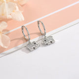 925 Sterling Silver Crystal Elephant Earrings for Women