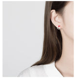 925 Sterling Silver Round Earrings for Women Statement Jewelry