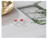 925 Sterling Silver Round Earrings for Women Statement Jewelry