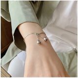 S925 Silver Double Bell Bracelet Women Accessories Gift