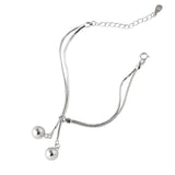 S925 Silver Double Bell Bracelet Women Accessories Gift