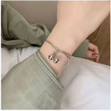 S925 Silver Double Bell Bracelet Women Accessories Gift