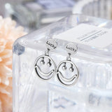 Smile Retro Earrings 925 Sterling Silver Women Statement Jewelry