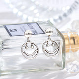 Smile Retro Earrings 925 Sterling Silver Women Statement Jewelry
