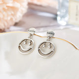Smile Retro Earrings 925 Sterling Silver Women Statement Jewelry