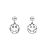 Smile Retro Earrings 925 Sterling Silver Women Statement Jewelry
