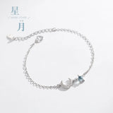 Zircon Star Moon Bracelet 925 Sterling Silver Jewelry