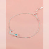 Zircon Star Moon Bracelet 925 Sterling Silver Jewelry