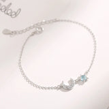 Zircon Star Moon Bracelet 925 Sterling Silver Jewelry