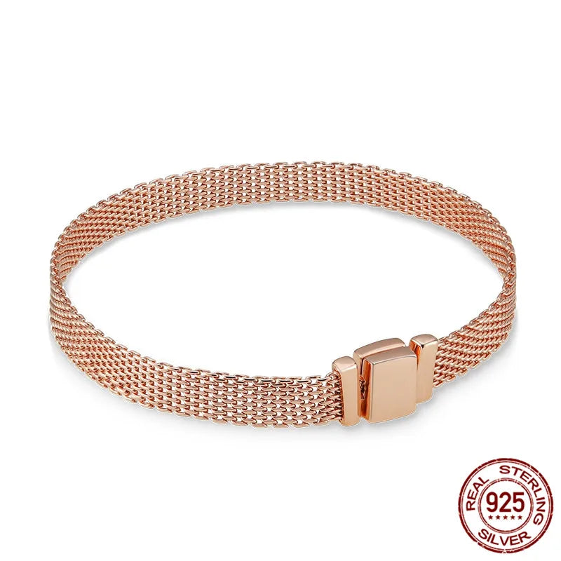 REFLEXIONS Bracelet for Women Sterling Silver 925 Mesh Clip Reflection Bracelet
