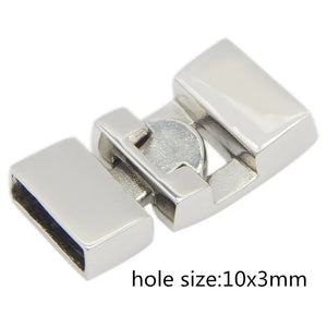 Stainless Steel Silver Buckle Clasps End Caps for DIY Leather Cord Bracelets