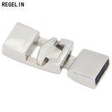 Stainless Steel Silver Buckle Clasps End Caps for DIY Leather Cord Bracelets