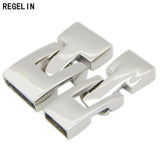 Stainless Steel Silver Buckle Clasps End Caps for DIY Leather Cord Bracelets