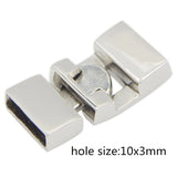 Stainless Steel Silver Buckle Clasps End Caps for DIY Leather Cord Bracelets