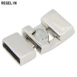 Stainless Steel Silver Buckle Clasps End Caps for DIY Leather Cord Bracelets