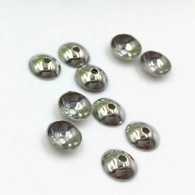100pcs Stainless Steel End Caps for DIY Jewelry Making