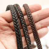 2m Flat Braided PU Leather Bracelet DIY Necklace Bracelet Making