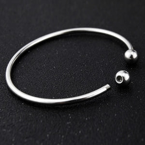 2pcs/lot European Adjustable Cuff Bangle with Bead Charms