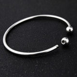 2pcs/lot European Adjustable Cuff Bangle with Bead Charms