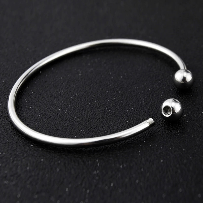 2pcs/lot European Adjustable Cuff Bangle with Bead Charms