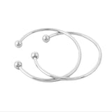 2pcs/lot European Adjustable Cuff Bangle with Bead Charms