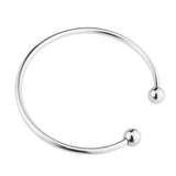 2pcs/lot European Adjustable Cuff Bangle with Bead Charms