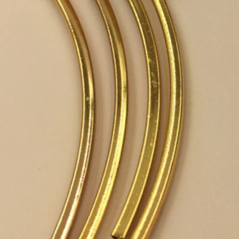 30/40/50mm Hole Copper Spacer Beads Curve Tube for DIY Chock Necklace