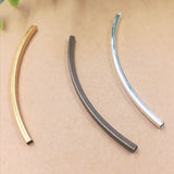 30/40/50mm Hole Copper Spacer Beads Curve Tube for DIY Chock Necklace