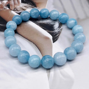 Angelite Round Beads Bracelet for Women Men Gift