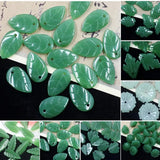50 pcs Jade Leaves Tree Leaf Charms Metal Earring Hairpin DIY Jewelry Findings