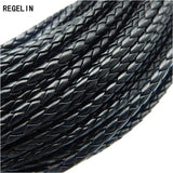 5m Braided PU Leather Bracelet Findings 3/4/5/6mm Round Cord DIY Necklace