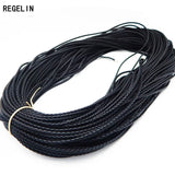 5m Braided PU Leather Bracelet Findings 3/4/5/6mm Round Cord DIY Necklace