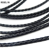 5m Braided PU Leather Bracelet Findings 3/4/5/6mm Round Cord DIY Necklace