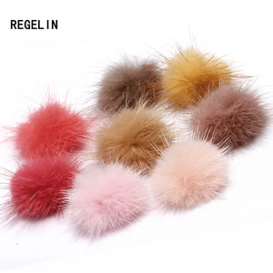 100PCS 30MM Mink Fur Pom Poms for DIY Jewelry Making