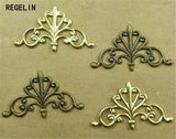 50pcs 16x28mm Flower Motif European Hollow Charms DIY Vintage Jewelry