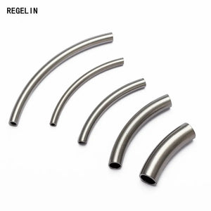 Stainless Steel Spacer Beads Curve Tube for DIY Necklace Making 10pcs