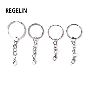 20pcs Retro Keychain Accessories Lobster Clasp Hooks Pins Split Ring Key Chains