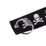 Embroidery Dangerous Skull Keychain for Motorcycles