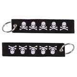 Embroidery Dangerous Skull Keychain for Motorcycles