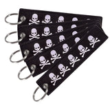 Embroidery Dangerous Skull Keychain for Motorcycles