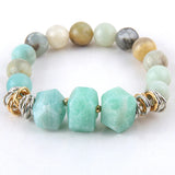 RH 10mm Women Natural Stone Bead Bracelet