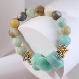 RH 10mm Women Natural Stone Bead Bracelet